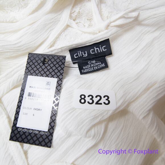 New! City Chic Holland Maxi Tiered Dress‎ ivory white, plus size 16 - Picture 15 of 16